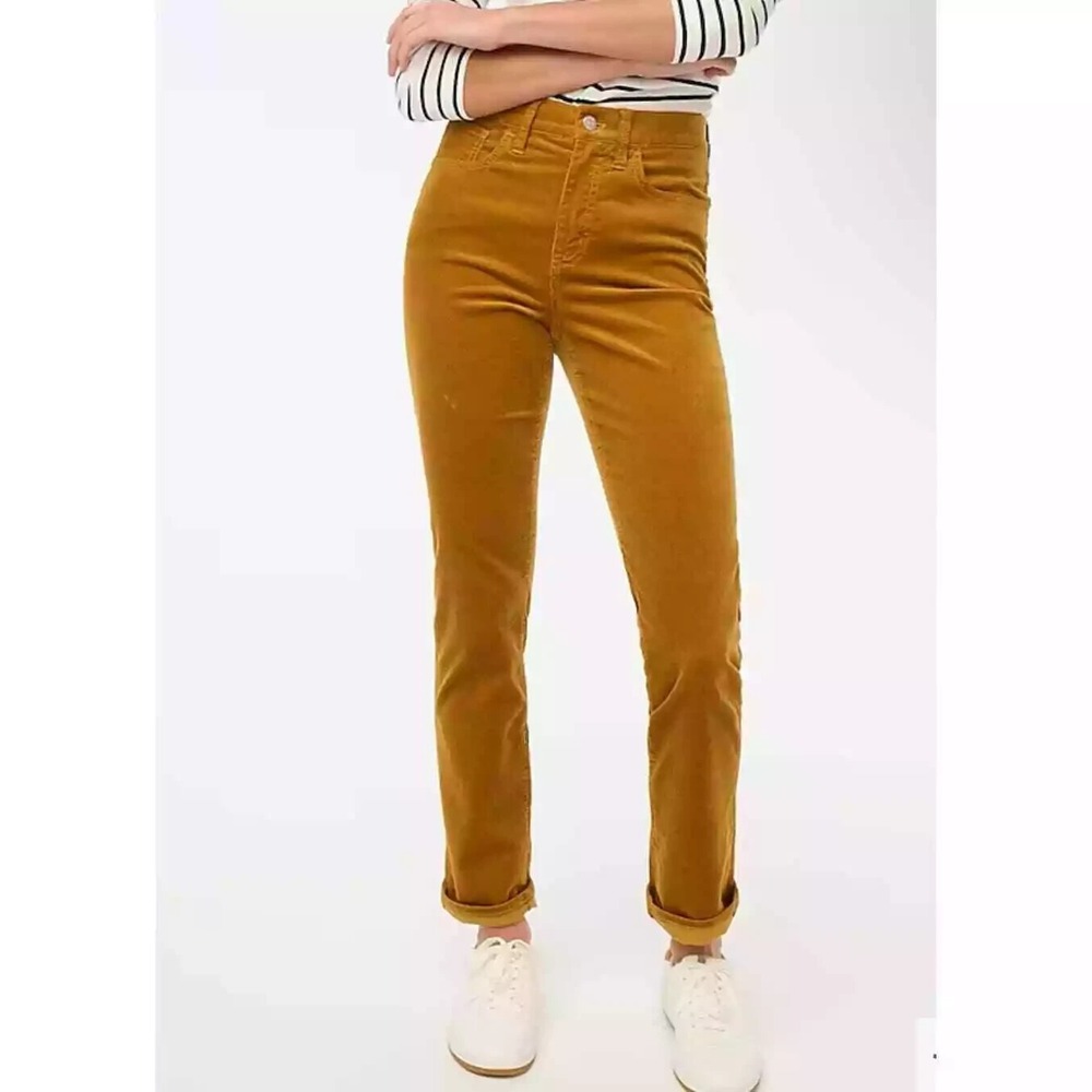 NWT J Crew Sz 29P Corduroy Full-Length Essential Straight Brown Pants Minimalist